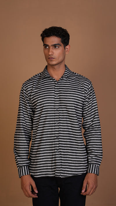 FLANNEL BLACK STRIPED  SHIRT