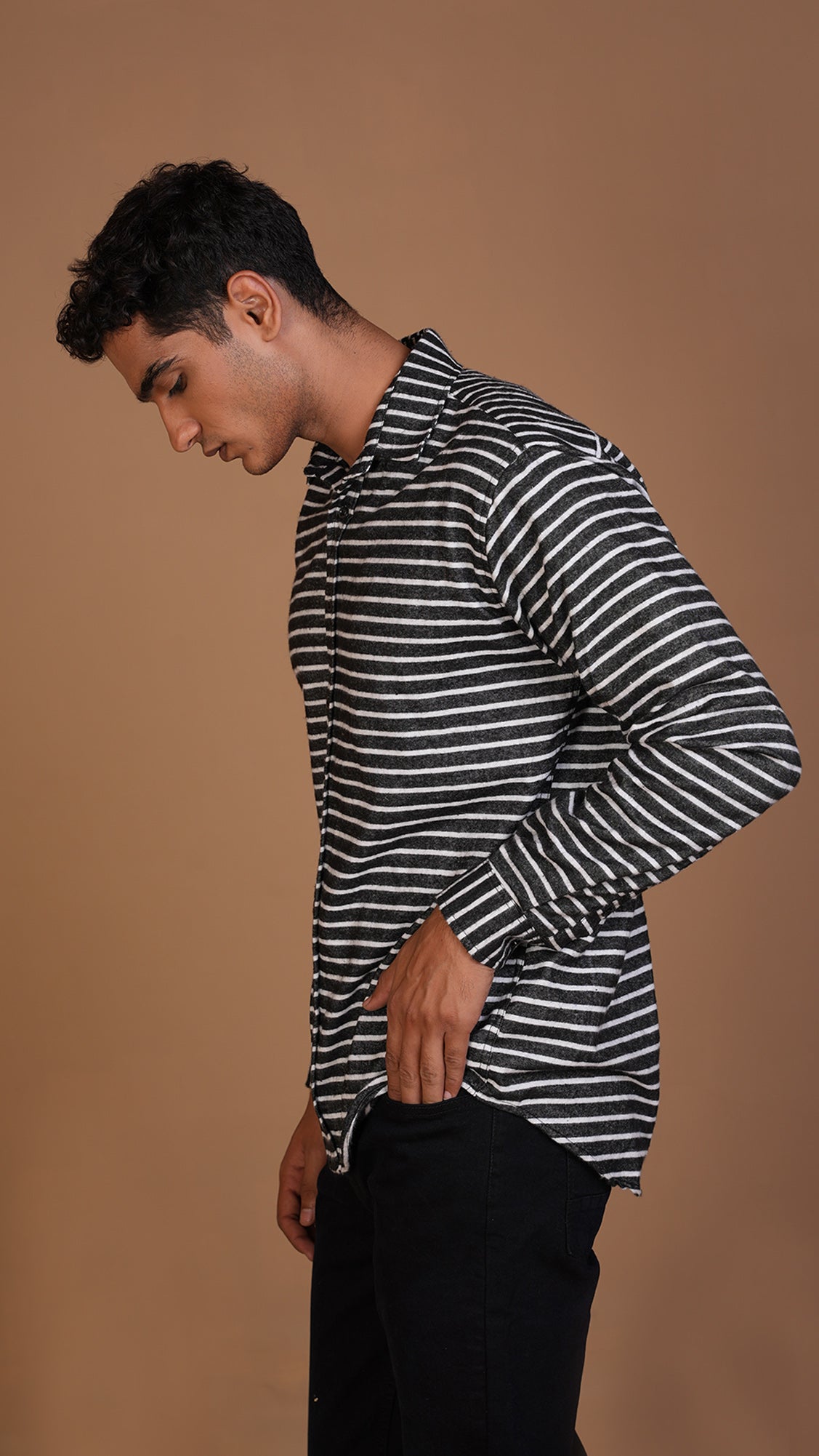 FLANNEL BLACK STRIPED  SHIRT