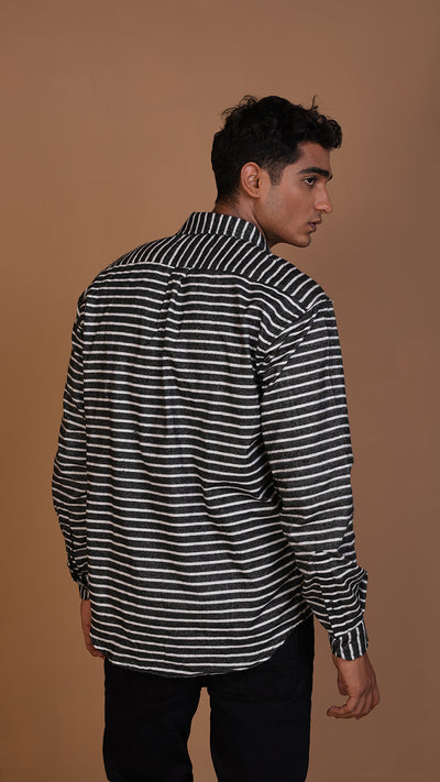 FLANNEL BLACK STRIPED  SHIRT