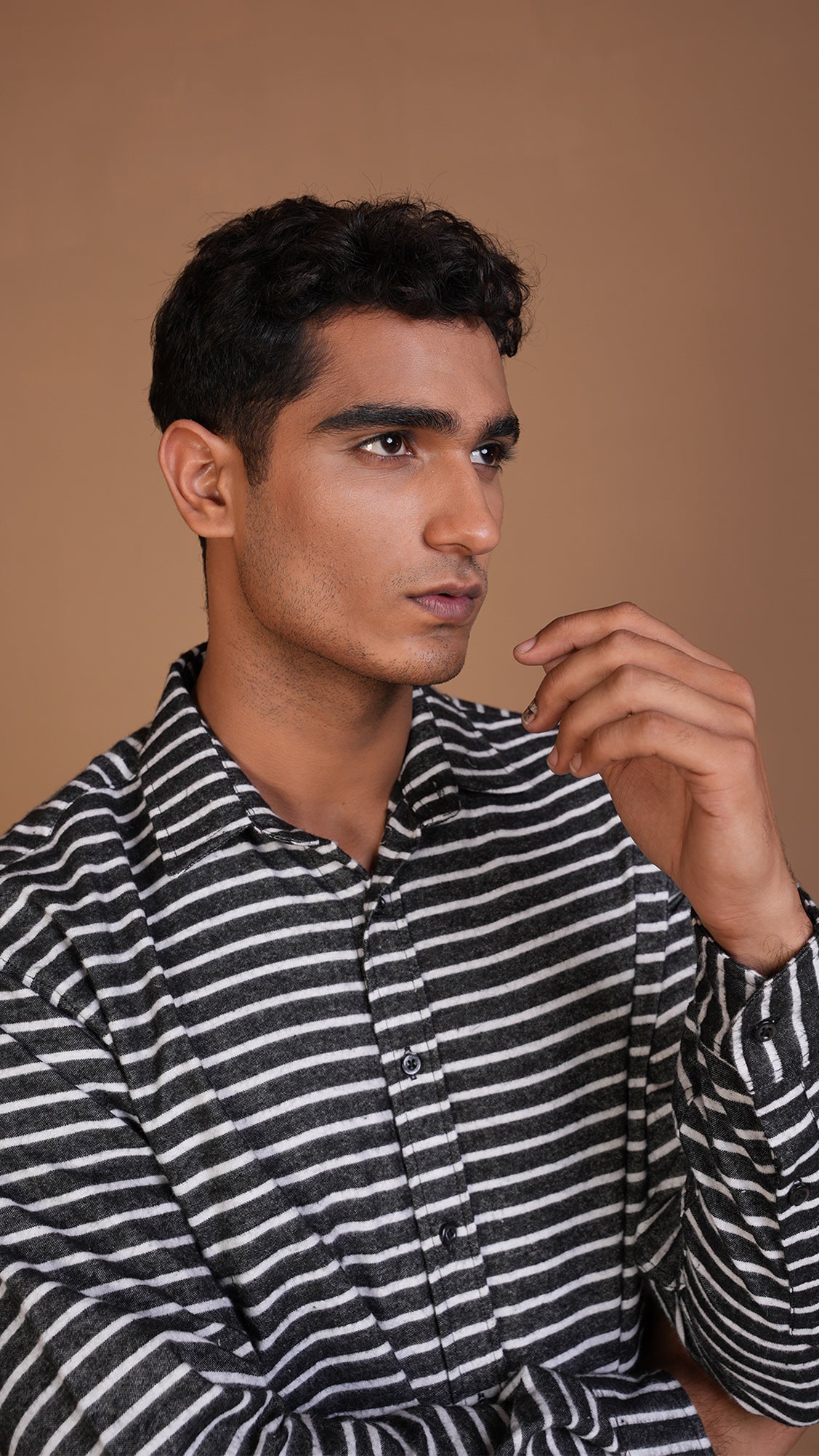 FLANNEL BLACK STRIPED  SHIRT