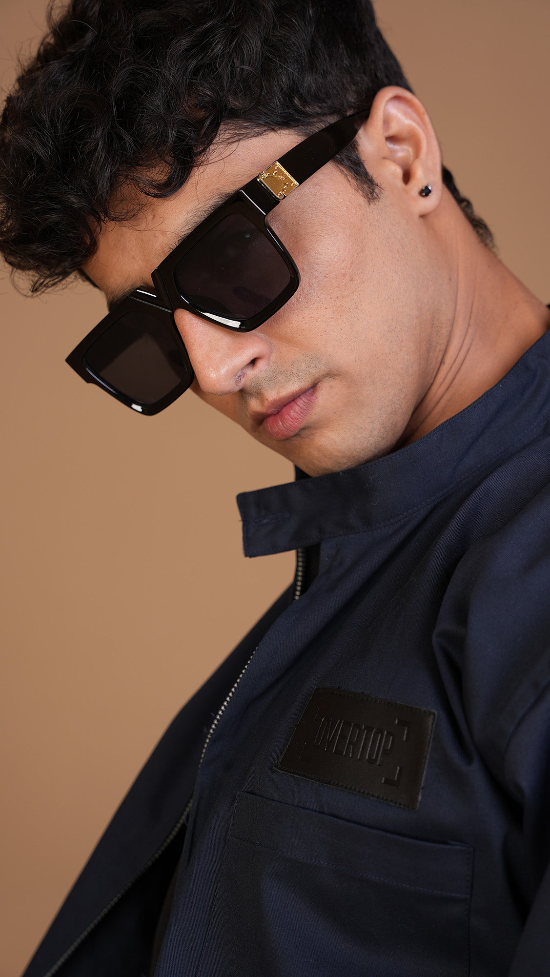 NAVY BLUE ZIPPER OVERSHIRT