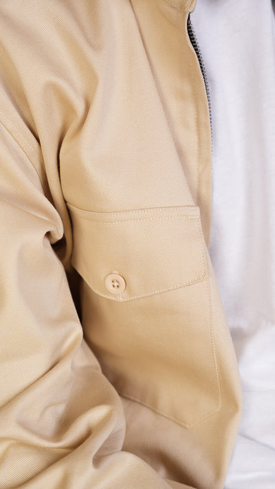 CREAM ZIPPER OVERSHIRT