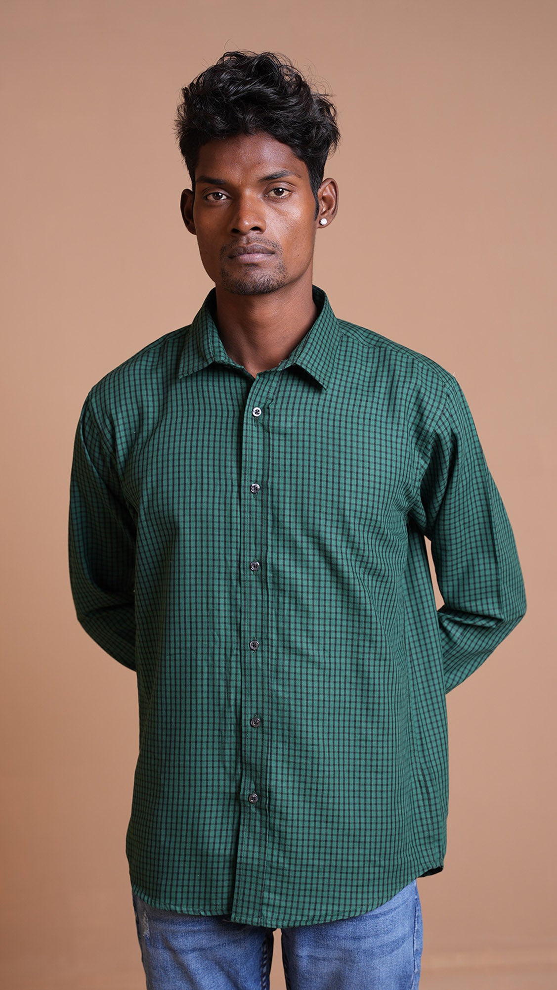 SEA GREEN CHECKERED SHIRT