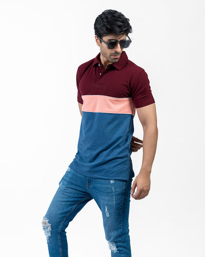 overtop mens color block polo shirt