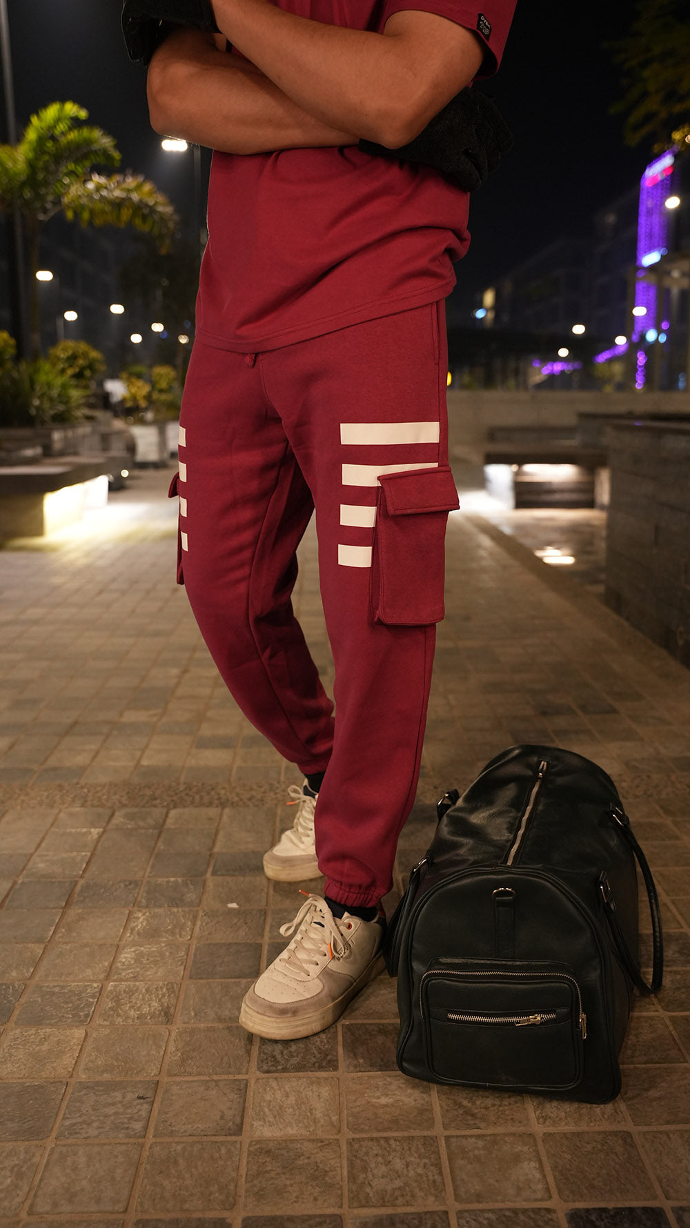 CARGO RED OVERTOP FLEECE TROUSER -M