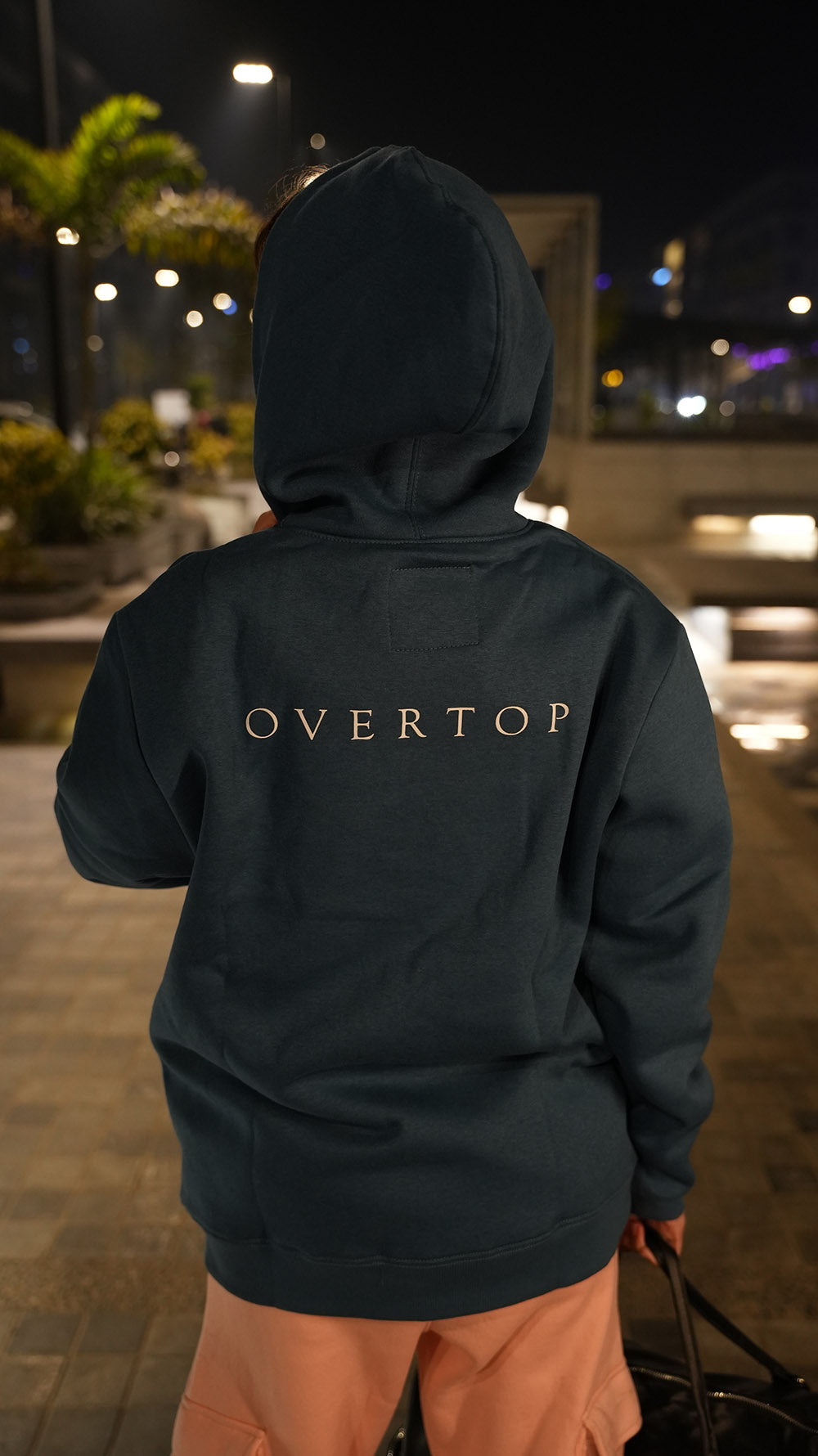 BLUE ASH OVERTOP CAPTION PRINTED HOODIE -W