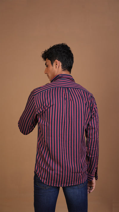 MAROON NAVY STRIPED SHIRT