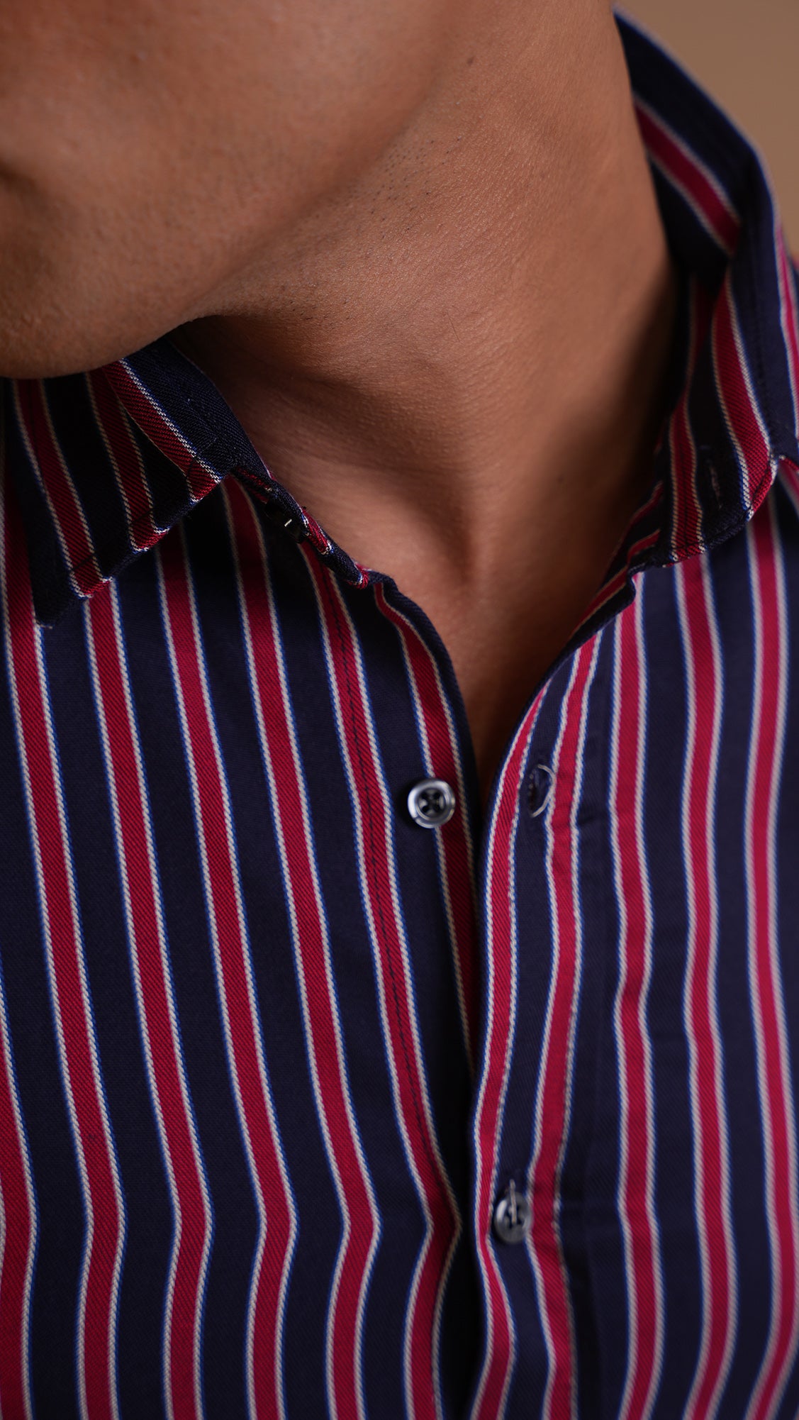 MAROON NAVY STRIPED SHIRT