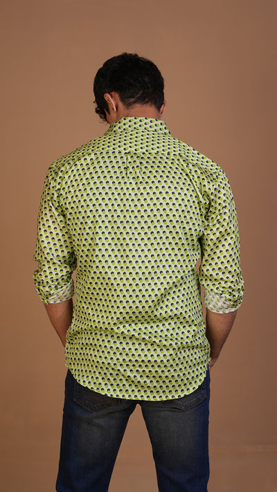 GREEN POLKA DOT SHIRT