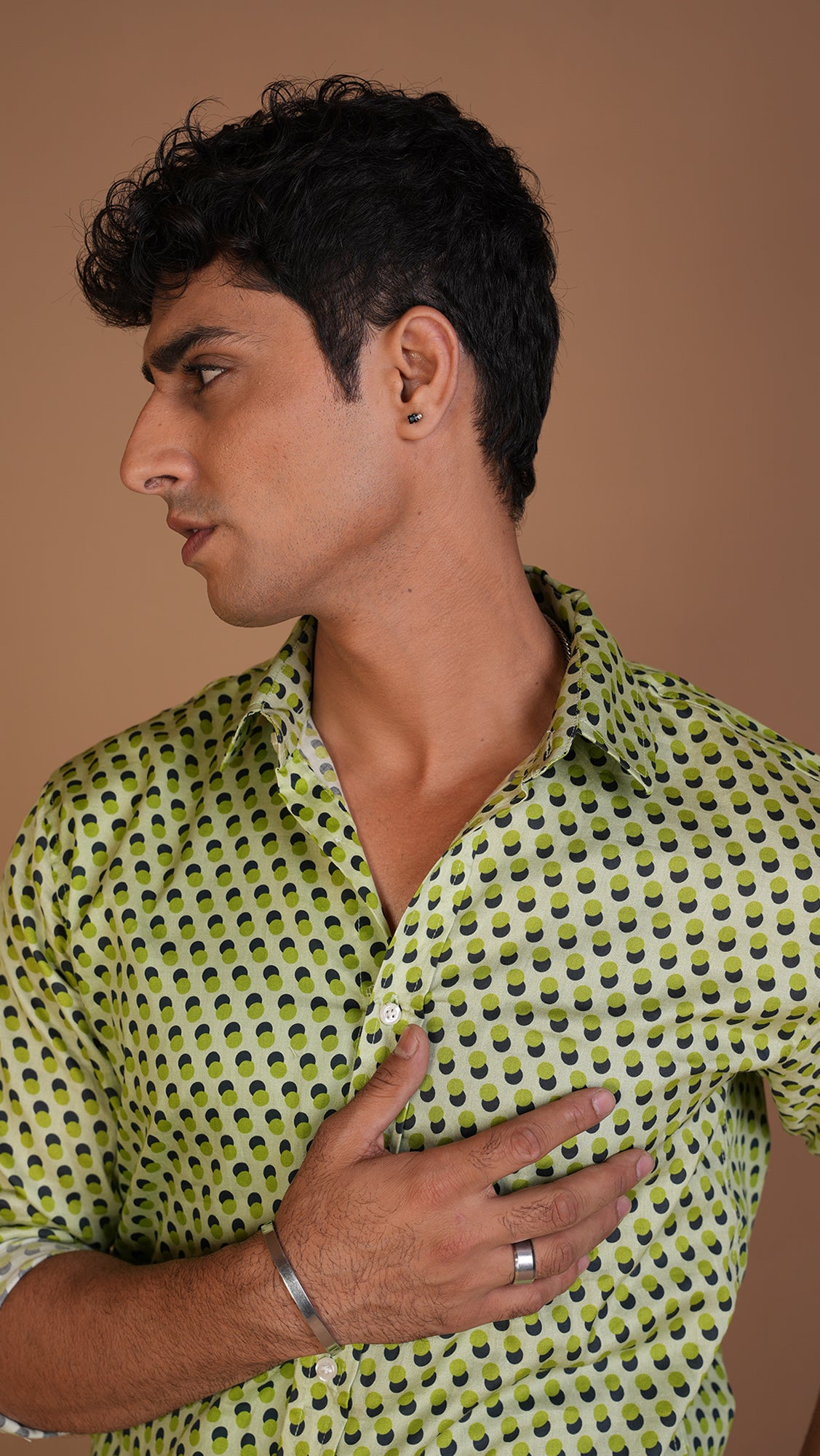 GREEN POLKA DOT SHIRT