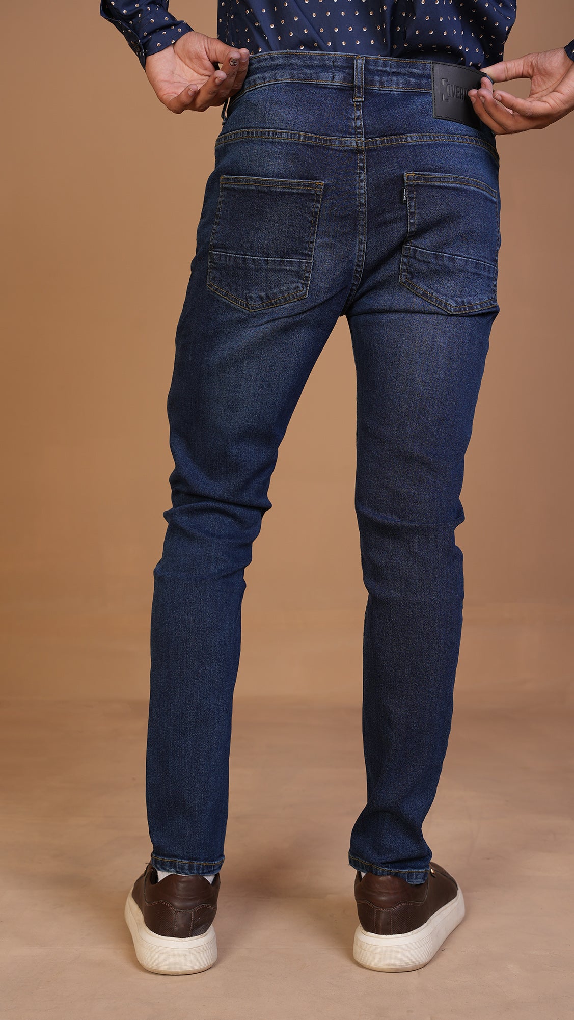 Navy Blue Slim Fit Jeans for Men 