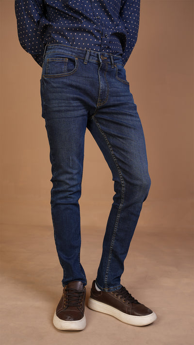 Men's Navy Blue Slim Fit Jeans