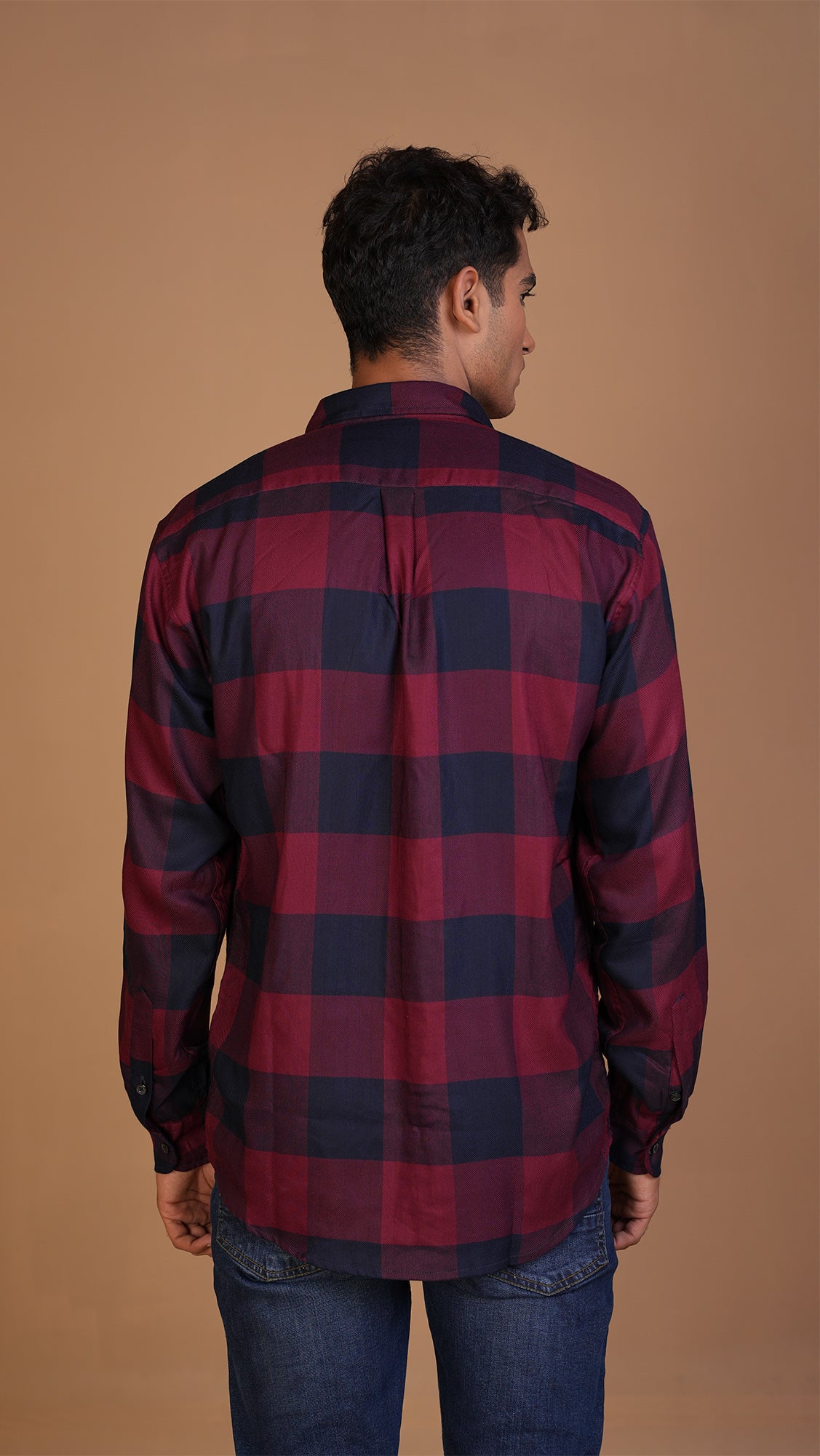 DIVINE RED & NAVY CHECKERED SHIRT