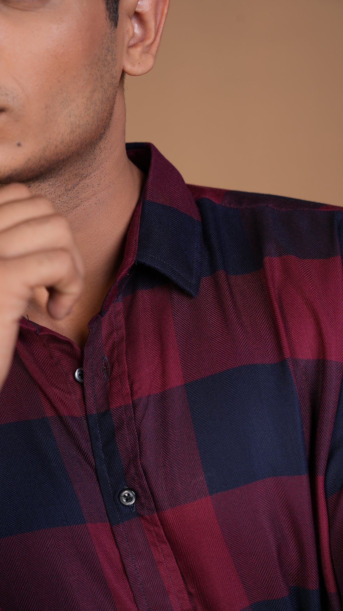 DIVINE RED & NAVY CHECKERED SHIRT