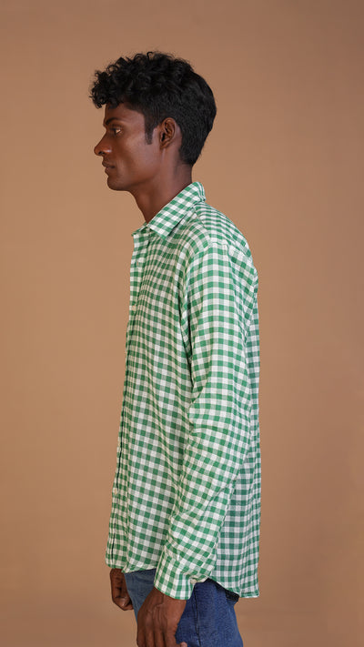 COLD GREEN CHECKERED SHIRT