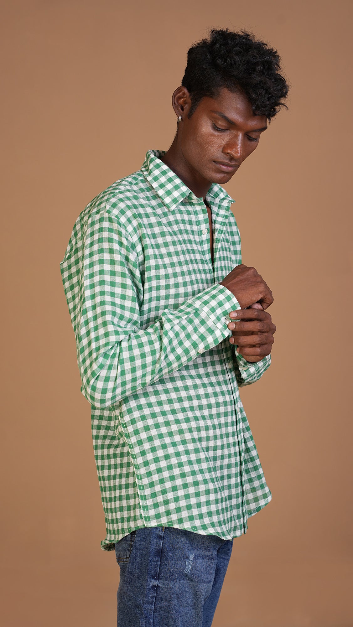 COLD GREEN CHECKERED SHIRT