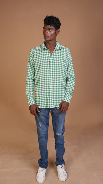 COLD GREEN CHECKERED SHIRT