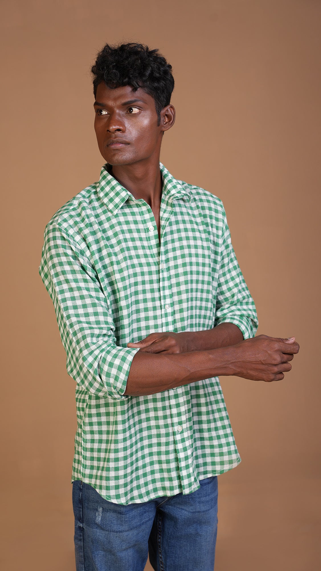 COLD GREEN CHECKERED SHIRT