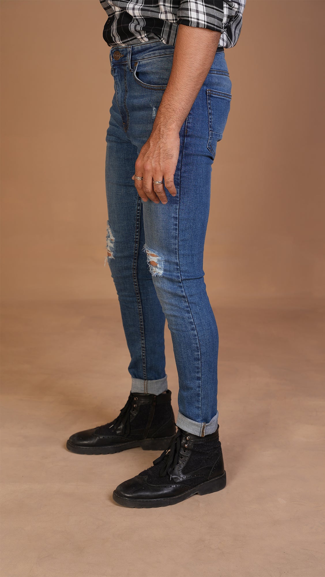 Men's Light Blue Skinny Jeans Ripped