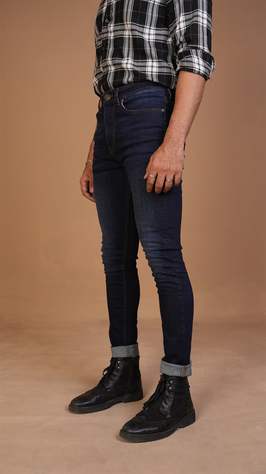 BLUE WASH SKINNY FIT JEANS