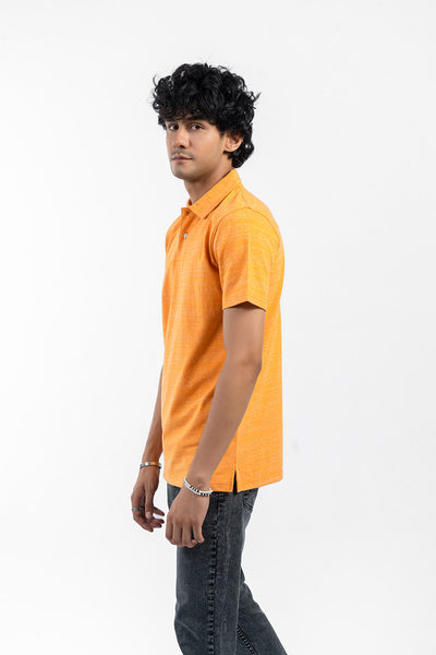 REGULAR FIT TEXTURED POLO