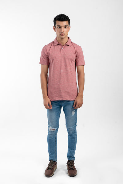 REGULAR FIT TEXTURED POLO