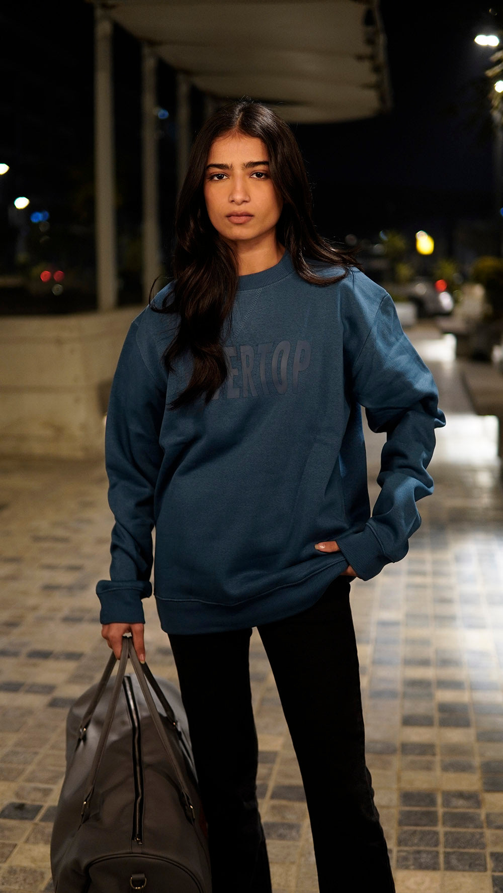 BLUE ASH OVERTOP GRAPHIC SWEATSHIRT -W