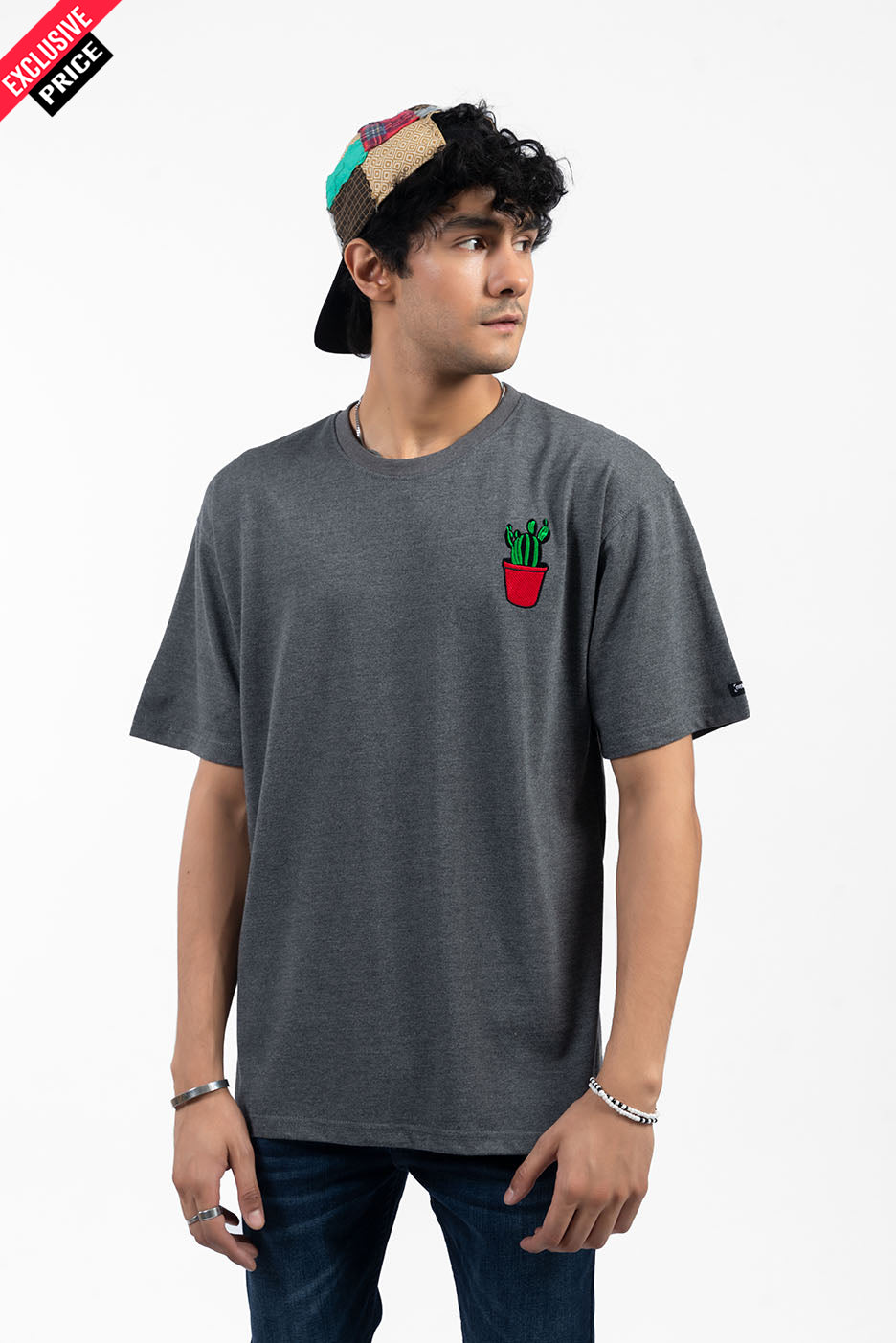 CACTUS RELAX FIT EMBROIDED TEE