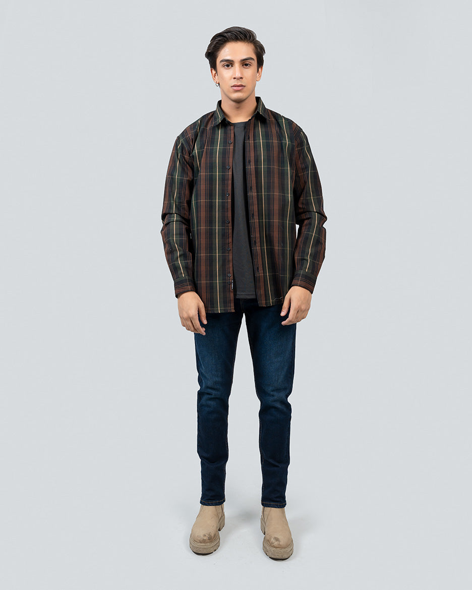 REGULAR FIT CHECKERED SHIRT