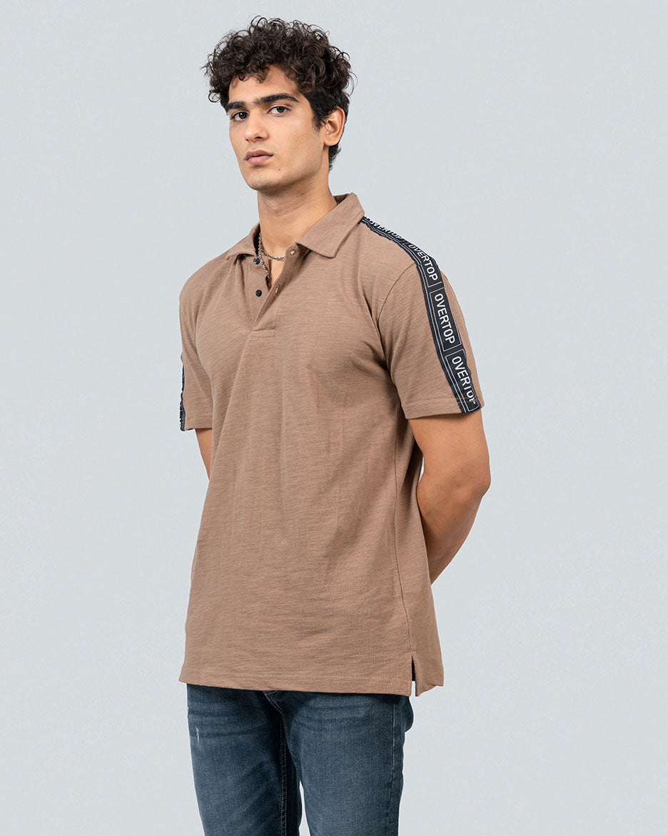 REGULAR FIT POLO WITH SHOULDER TAPE DETAIL