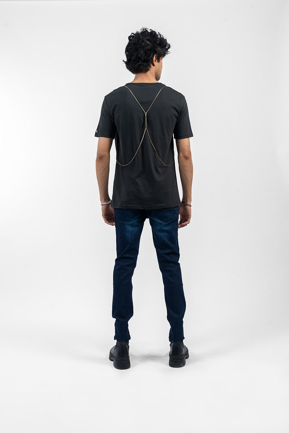 black v neck t shirt back