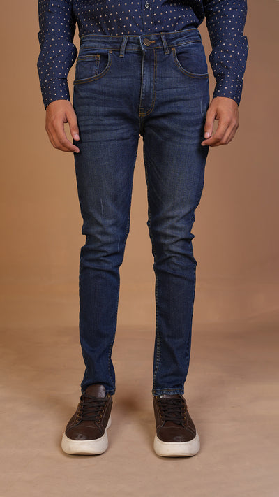 Men's Navy Blue Slim Fit Jeans