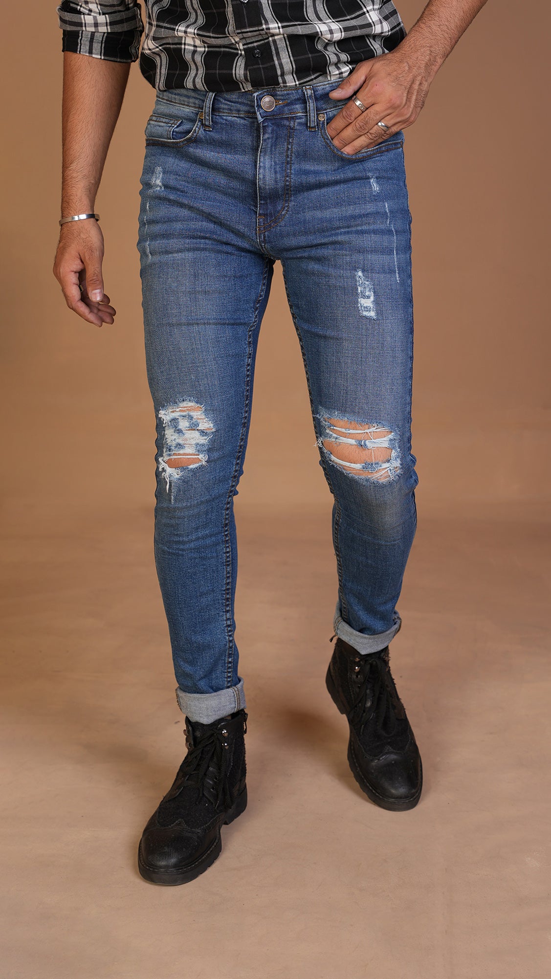 Light ripped jeans men hotsell