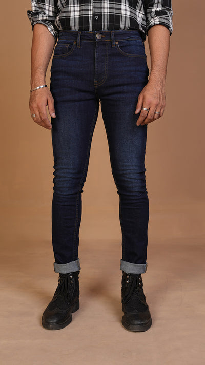 BLUE WASH SKINNY FIT JEANS