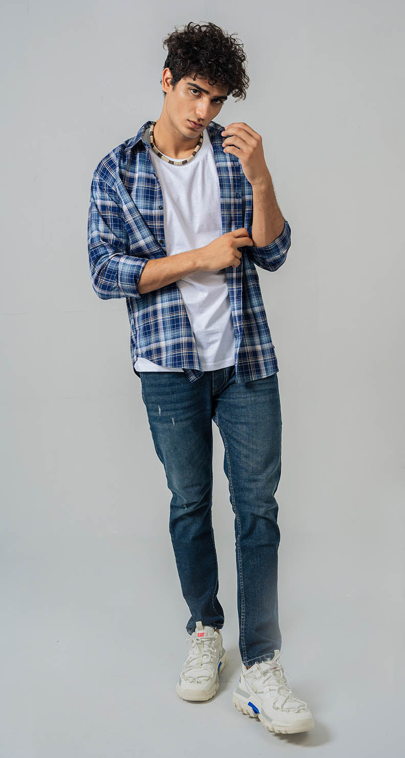 REGULAR FIT CHECKERED SHIRT